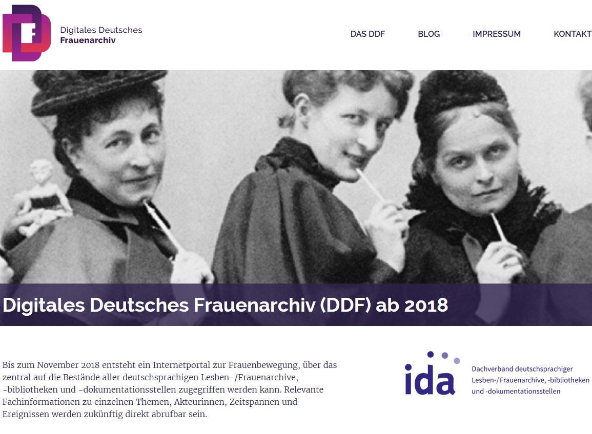 Screenshot der DDF-Homepage