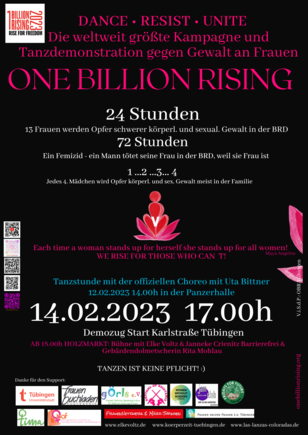 Demozug „One Billion Rising“ am 14. Februar in Tübingen