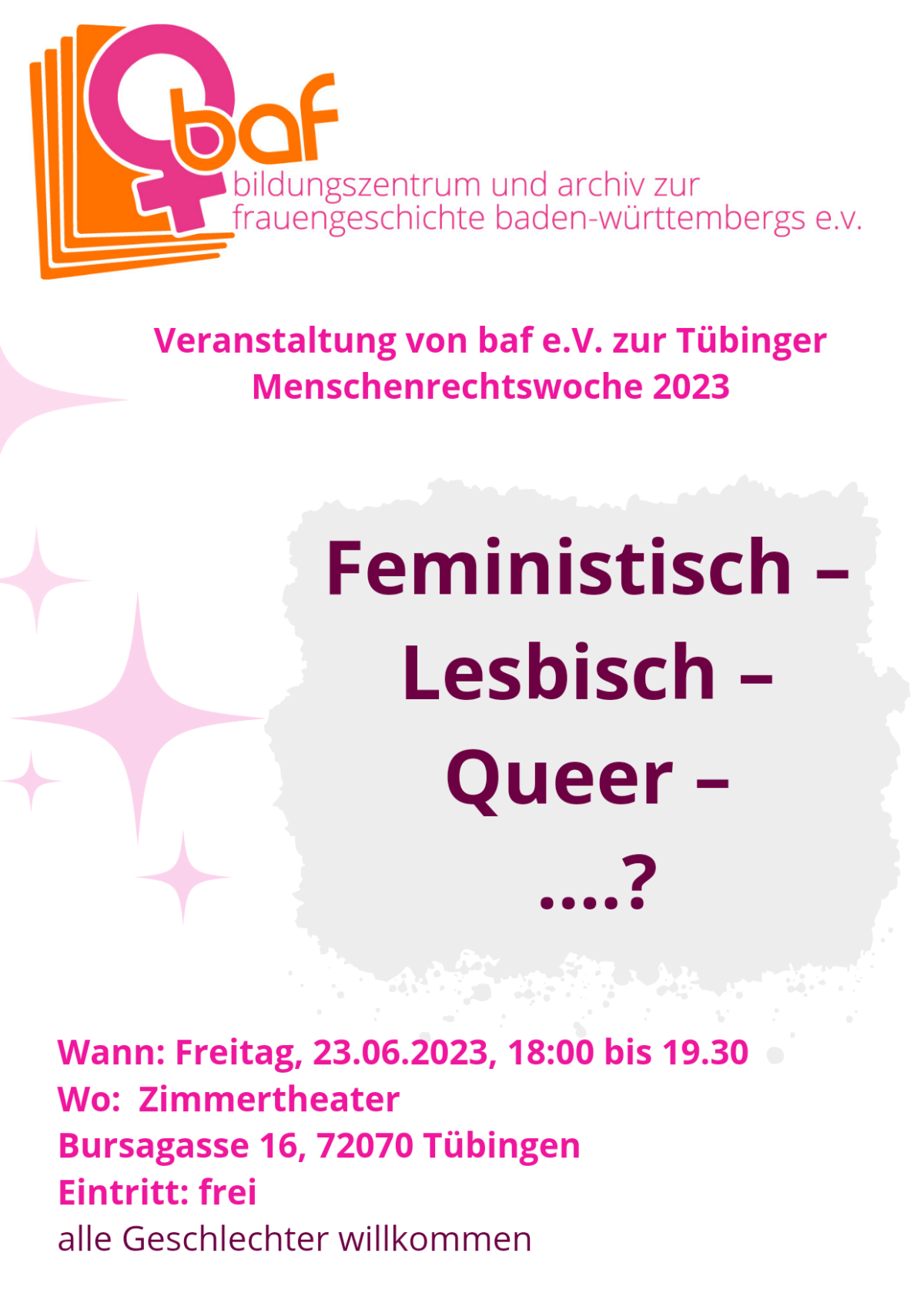 Erzählcafé: Feministisch – Lesbisch – Queer – …?