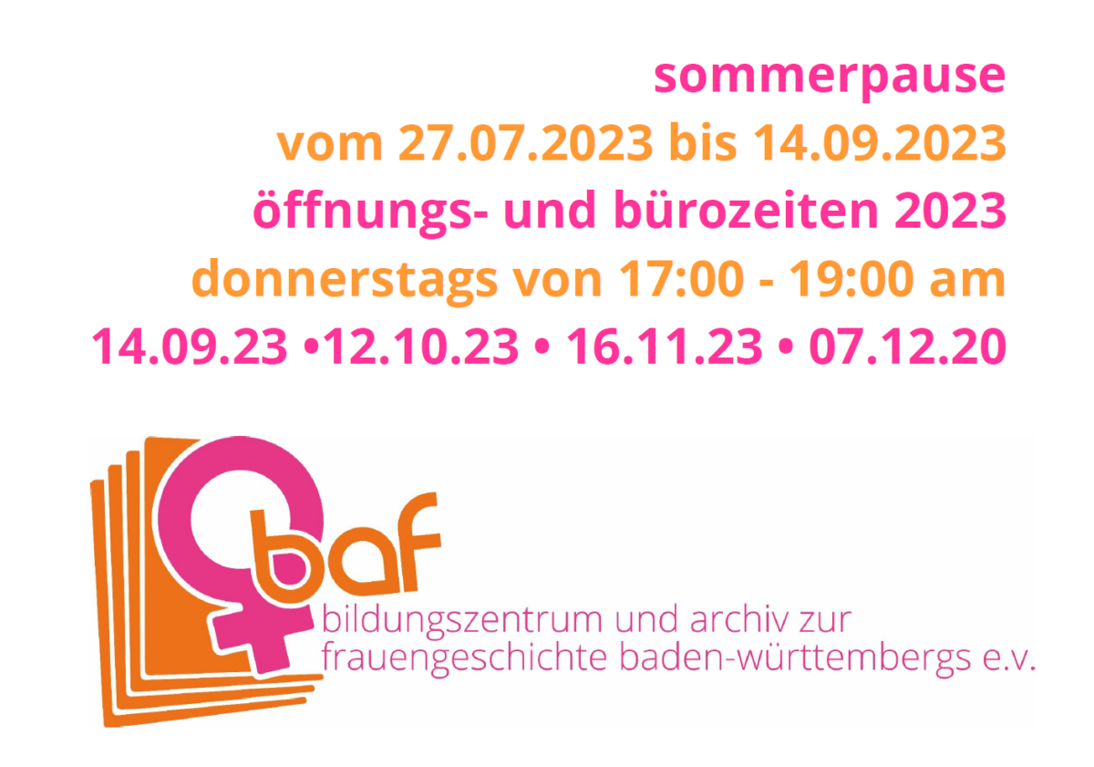 Text zur Sommerpause bei baf