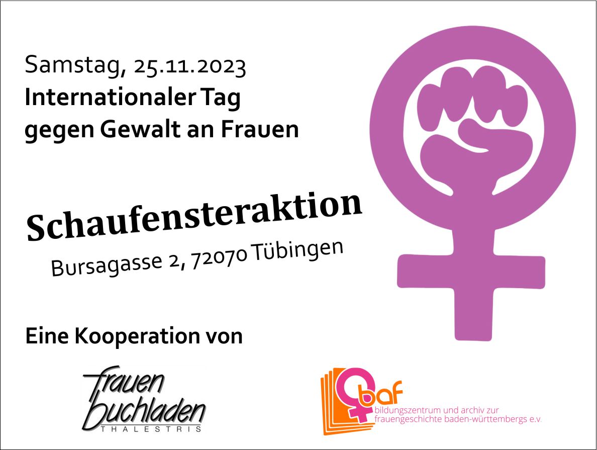 baf e.V. und Thalestris mit Schaufensteraktion zum 25.11.